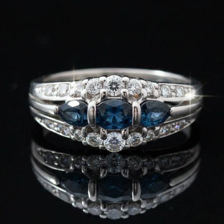 Color Change Natural Alexandrite and Diamond Platinum Ring