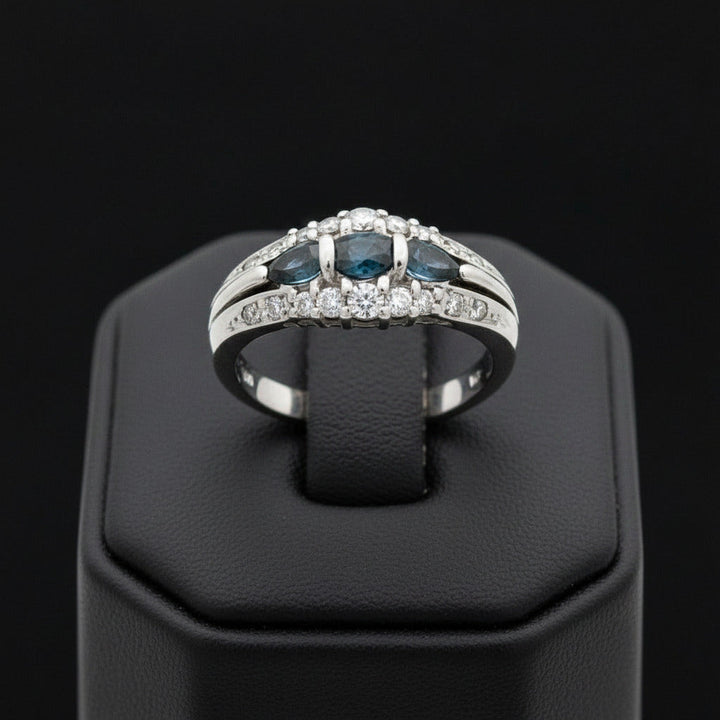 Color Change Natural Alexandrite and Diamond Platinum Ring