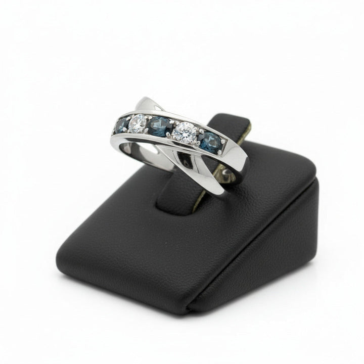 Color Change Natural Alexandrite and Diamond Platinum Ring