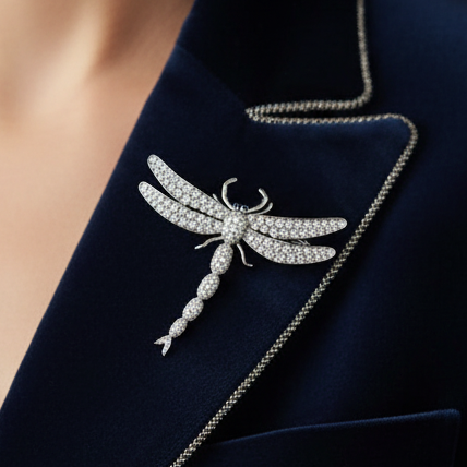 Tiffany & Co Diamond and Platinum Dragonfly Brooch