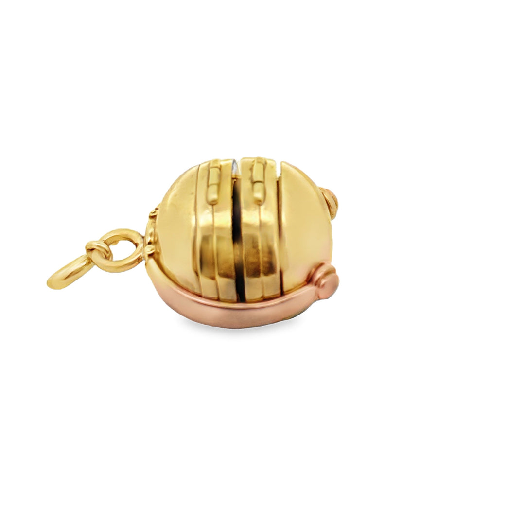 Retro 1940's Locket Folding Pendant 14Kt Yellow Gold