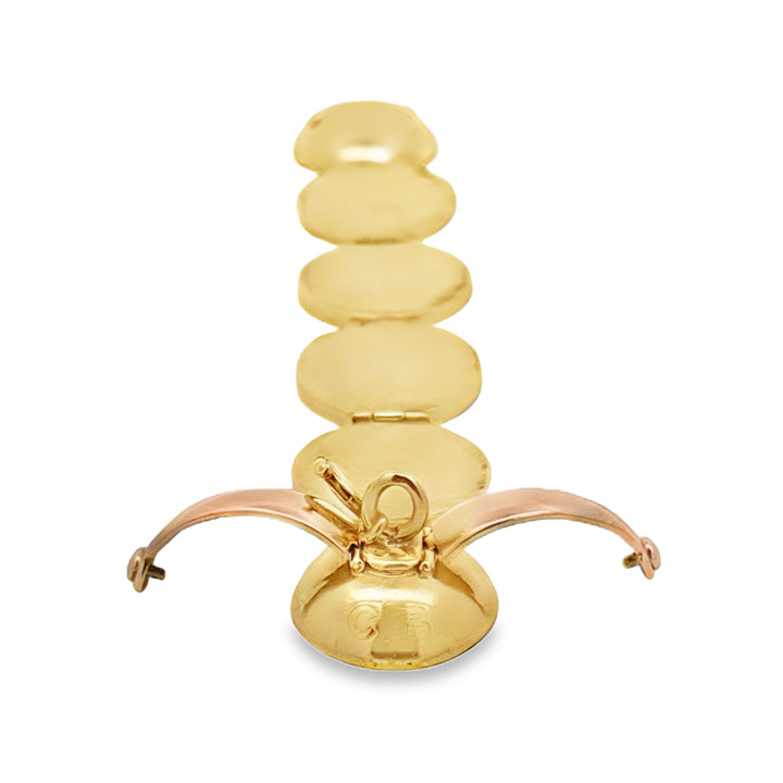 Retro 1940's Locket Folding Pendant 14Kt Yellow Gold