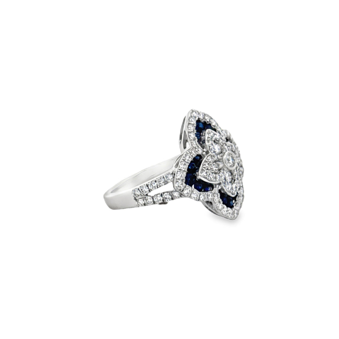 Sapphire and Diamond 14K White Gold Ring