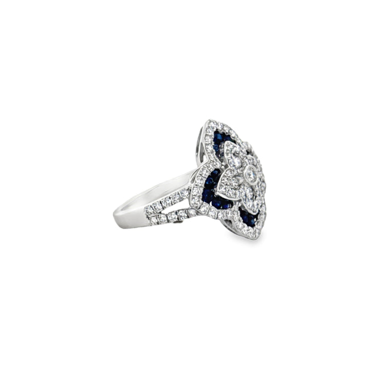 Sapphire and Diamond 14K White Gold Ring
