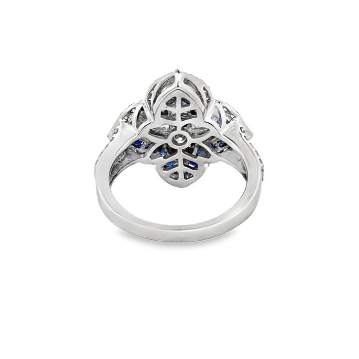 Sapphire and Diamond 14K White Gold Ring