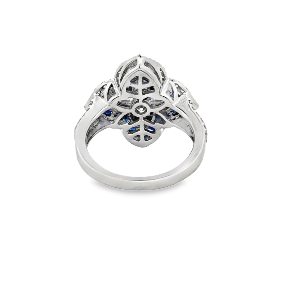 Sapphire and Diamond 14K White Gold Ring
