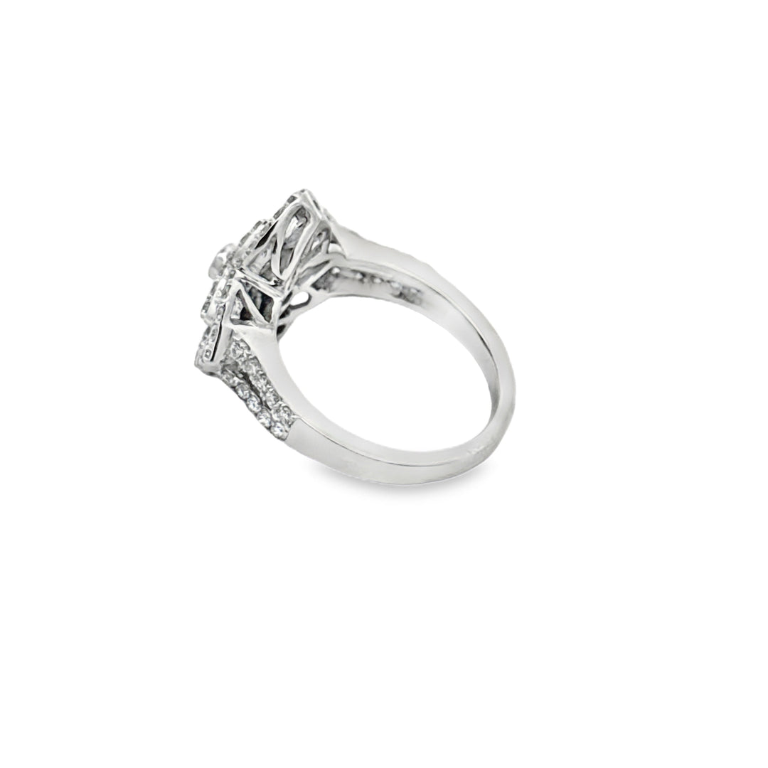 Sapphire and Diamond 14K White Gold Ring