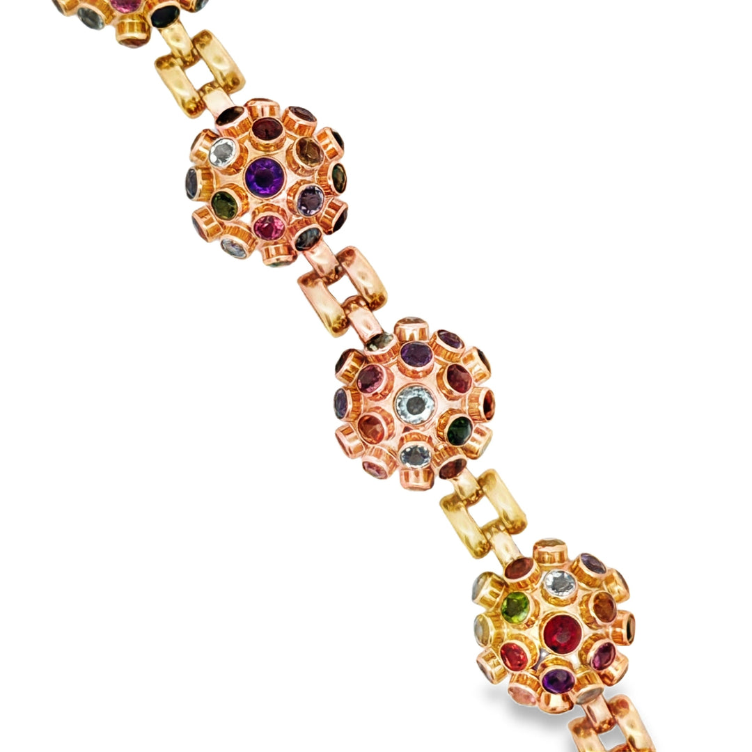 Retro Sputnik Earring, Pendant, Ring, Bracelet 14Kt Rose Gold Set