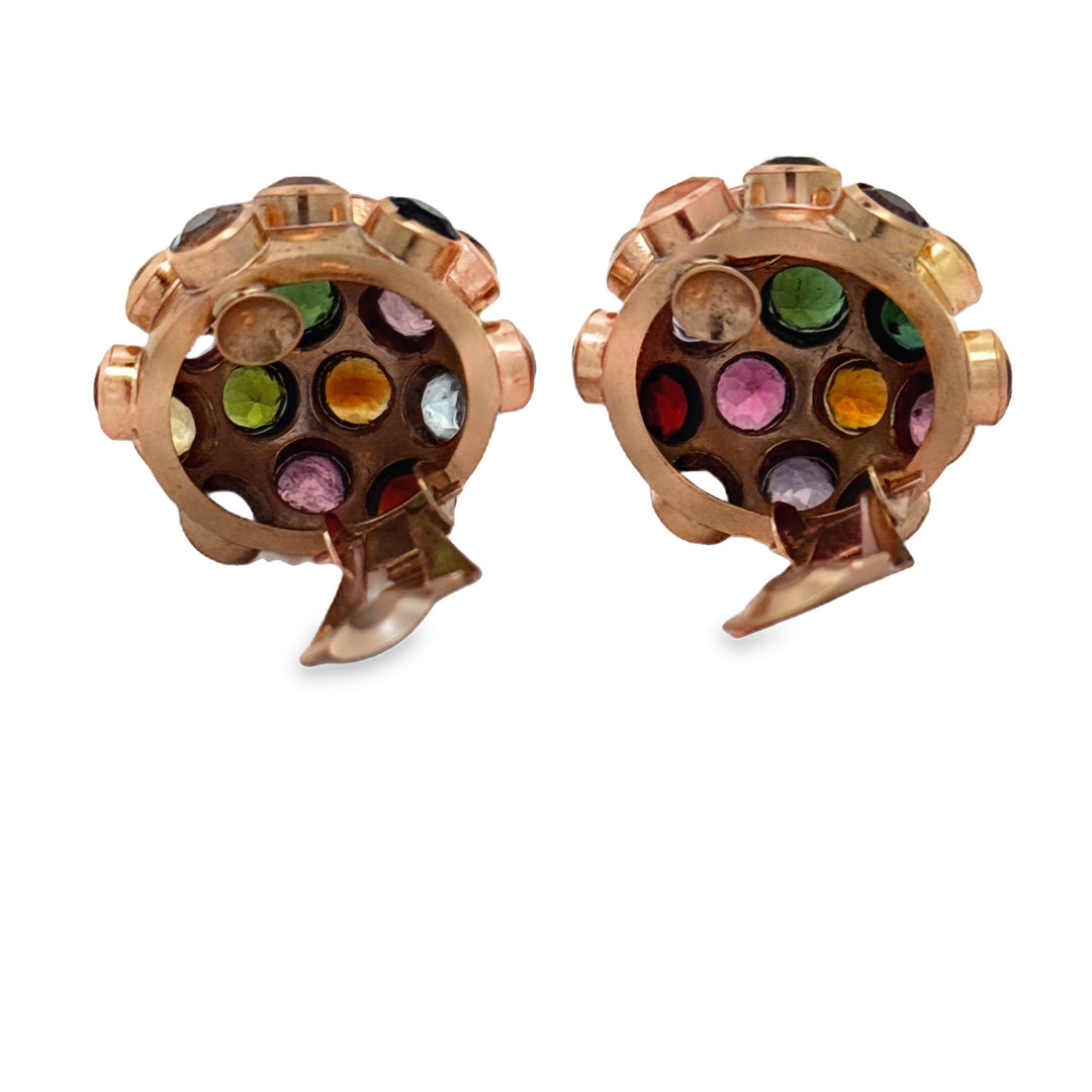 Retro Sputnik Earring, Pendant, Ring, Bracelet 14Kt Rose Gold Set