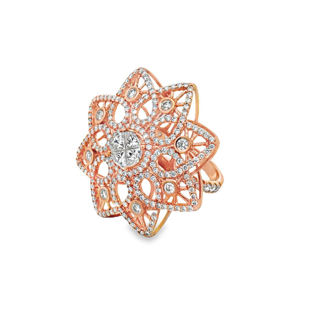 Custom Made 6.00 cttw Diamond 18K Rose Gold Ring