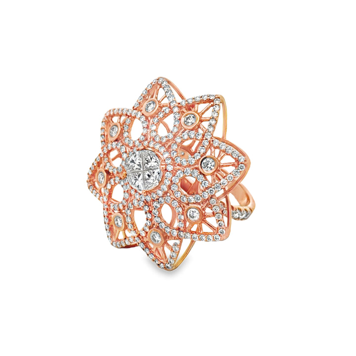 Custom Made 6.00 cttw Diamond 18K Rose Gold Ring