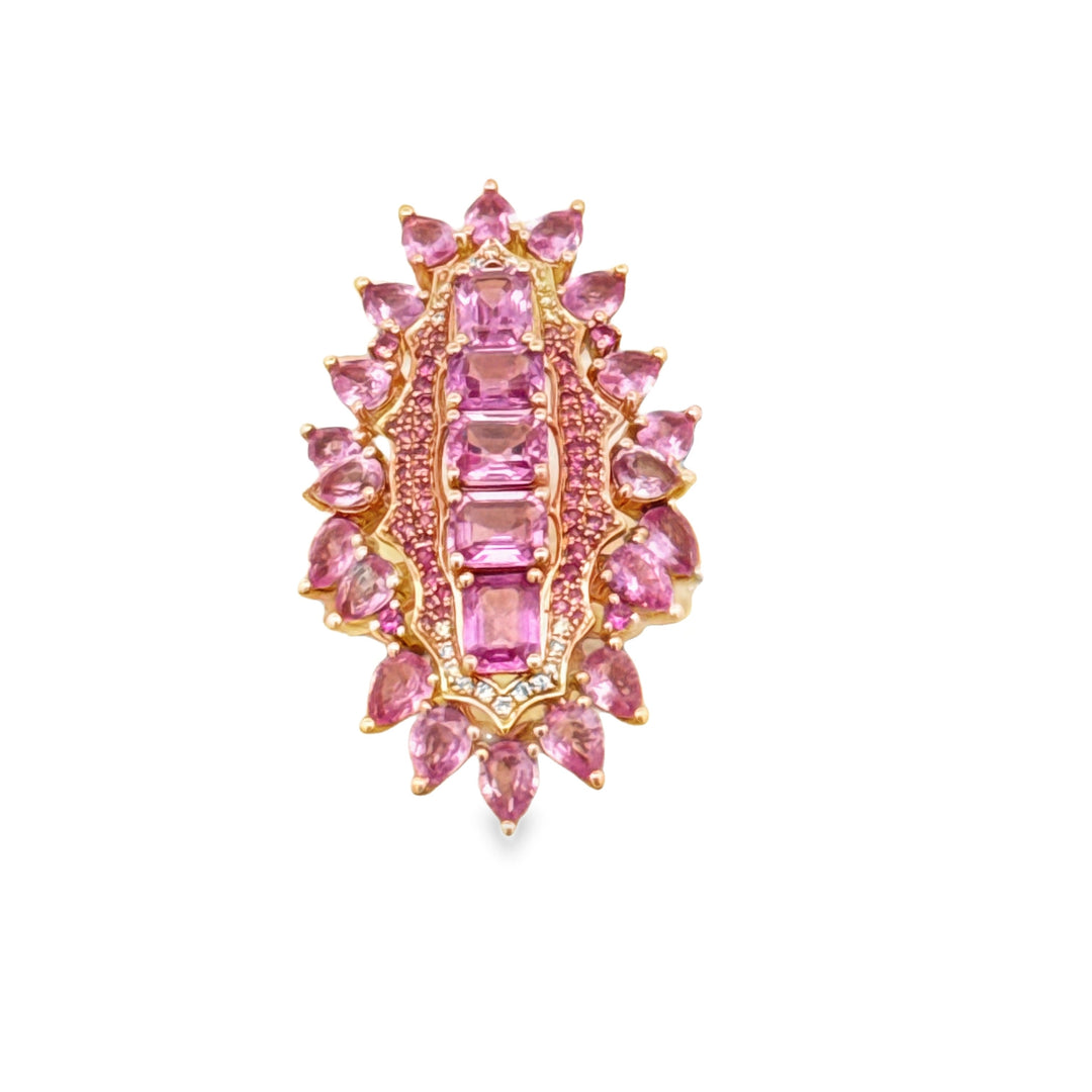 6.50cttw Pink Sapphire and Diamond 14K Rose Gold Ring