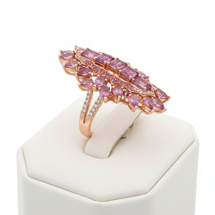 6.50cttw Pink Sapphire and Diamond 14K Rose Gold Ring