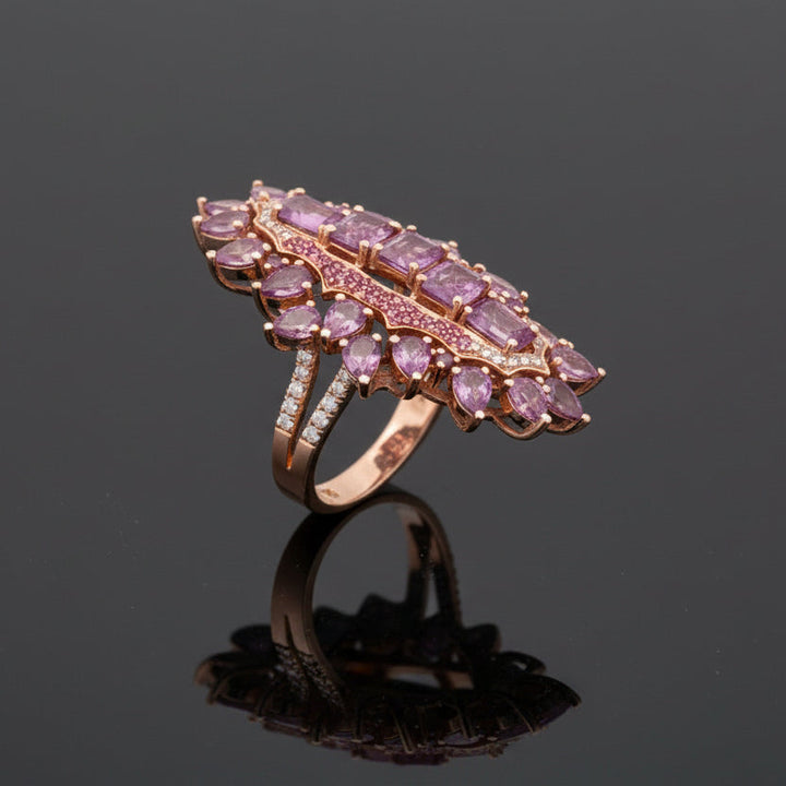 6.50cttw Pink Sapphire and Diamond 14K Rose Gold Ring