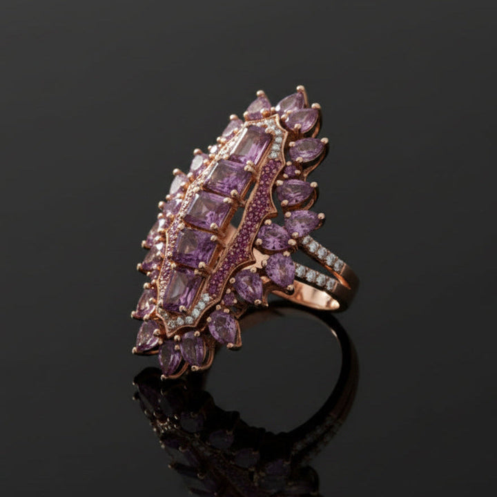 6.50cttw Pink Sapphire and Diamond 14K Rose Gold Ring