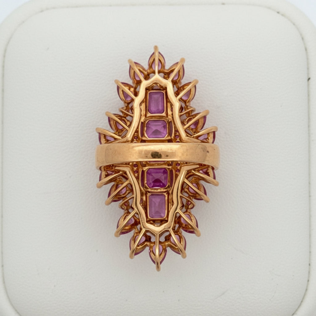 6.50cttw Pink Sapphire and Diamond 14K Rose Gold Ring