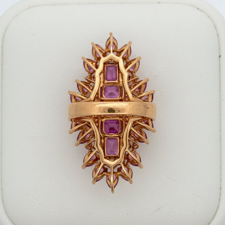 6.50cttw Pink Sapphire and Diamond 14K Rose Gold Ring