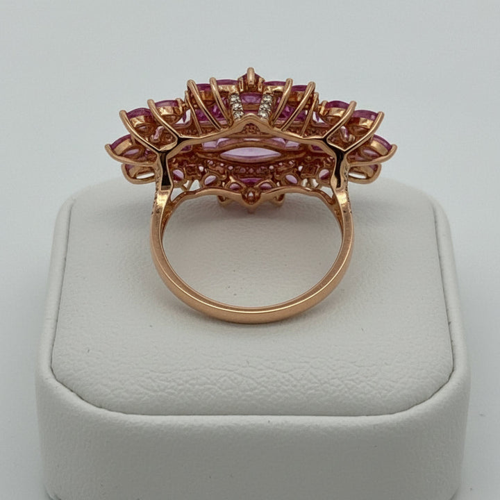 6.50cttw Pink Sapphire and Diamond 14K Rose Gold Ring