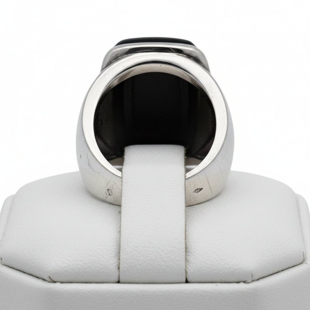 Van Cleef & Arpels Babylon Gray Inlay Mother of Pearl 18K White Gold Ring