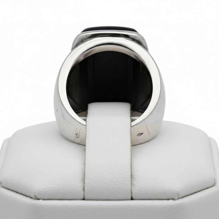 Van Cleef & Arpels Babylon Gray Inlay Mother of Pearl 18K White Gold Ring