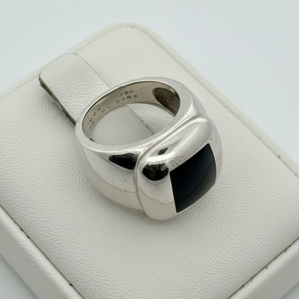 Van Cleef & Arpels Babylon Gray Inlay Mother of Pearl 18K White Gold Ring