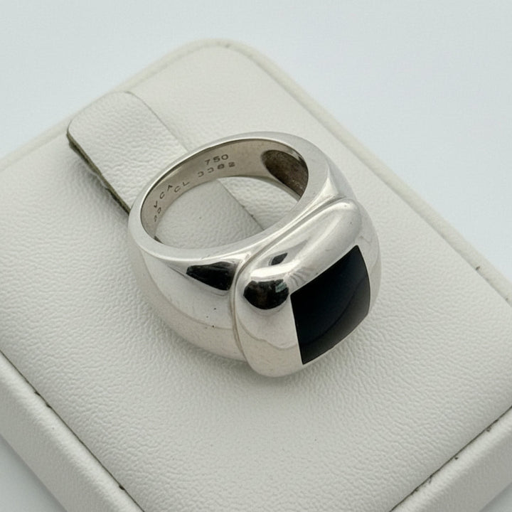 Van Cleef & Arpels Babylon Gray Inlay Mother of Pearl 18K White Gold Ring