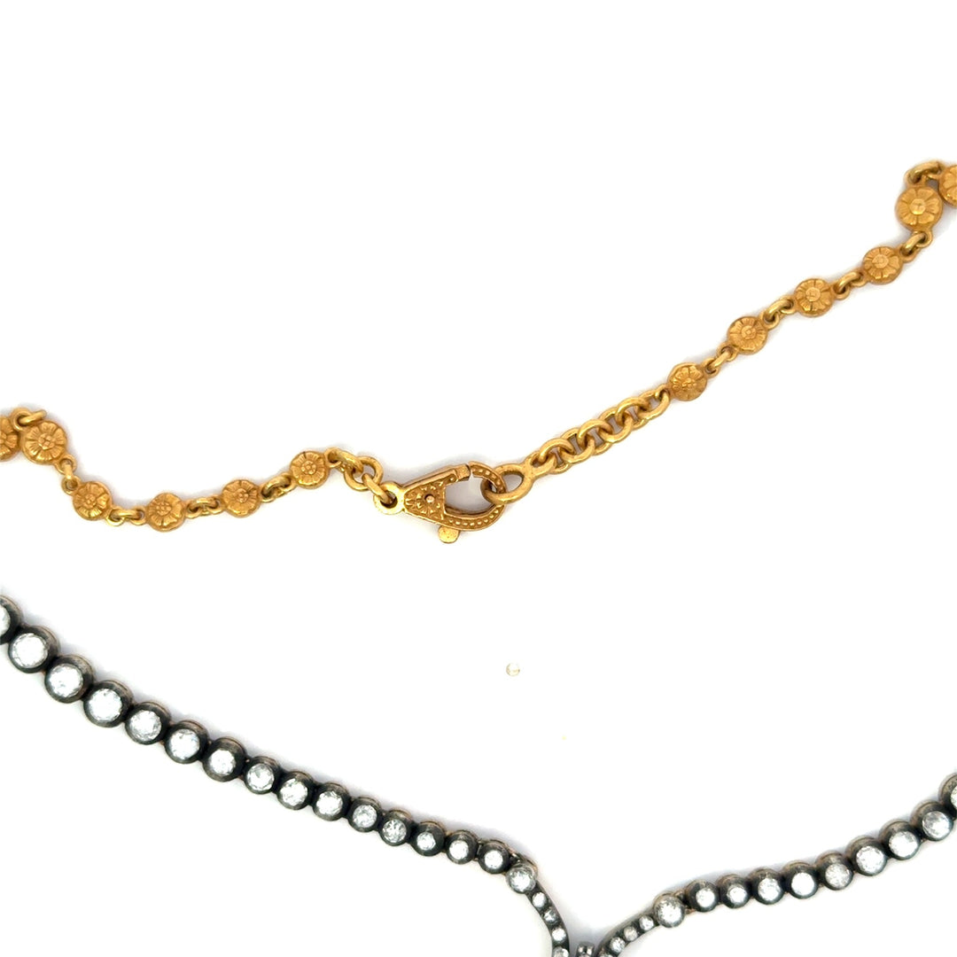 Custom Made 7.55cttw Rose Cut Diamond 22Kt Yellow/Black Rhodium Necklace