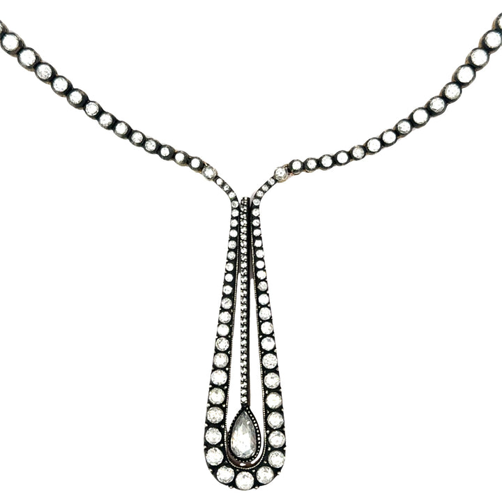 Custom Made 7.55cttw Rose Cut Diamond 22Kt Yellow/Black Rhodium Necklace