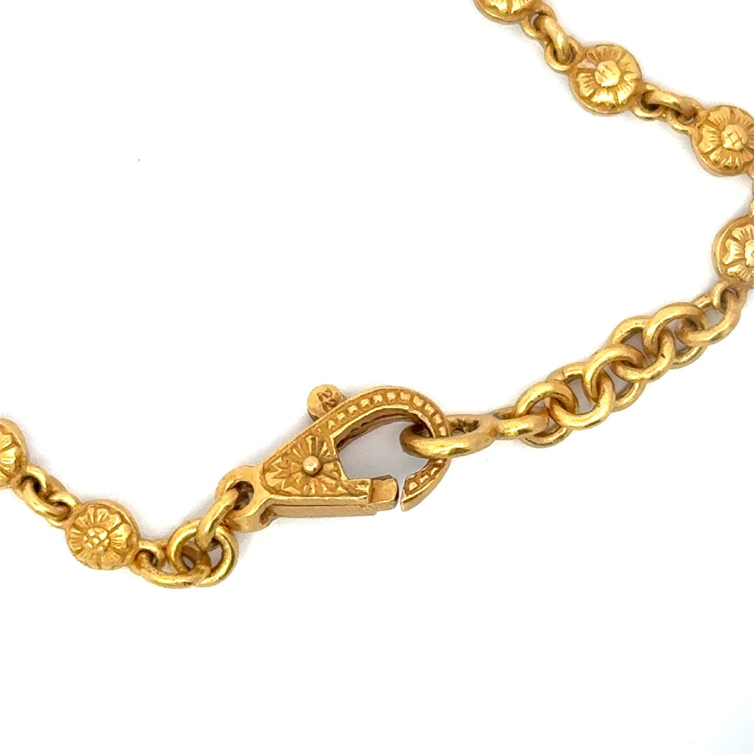 Custom Made 7.55cttw Rose Cut Diamond 22Kt Yellow/Black Rhodium Necklace