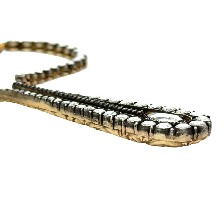 Custom Made 7.55cttw Rose Cut Diamond 22Kt Yellow/Black Rhodium Necklace