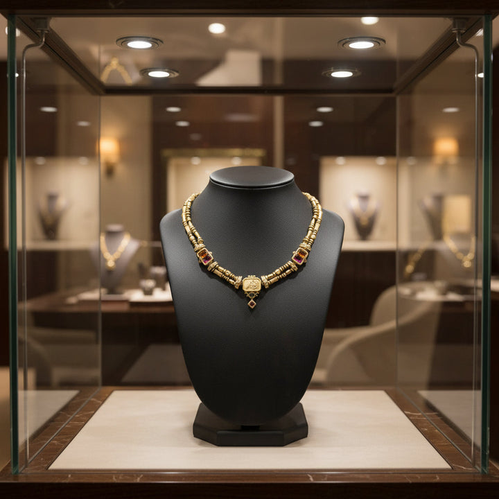 Designer Seidengang Diamond Citrine, Tourmaline 18Kt Yelllow Gold Necklace