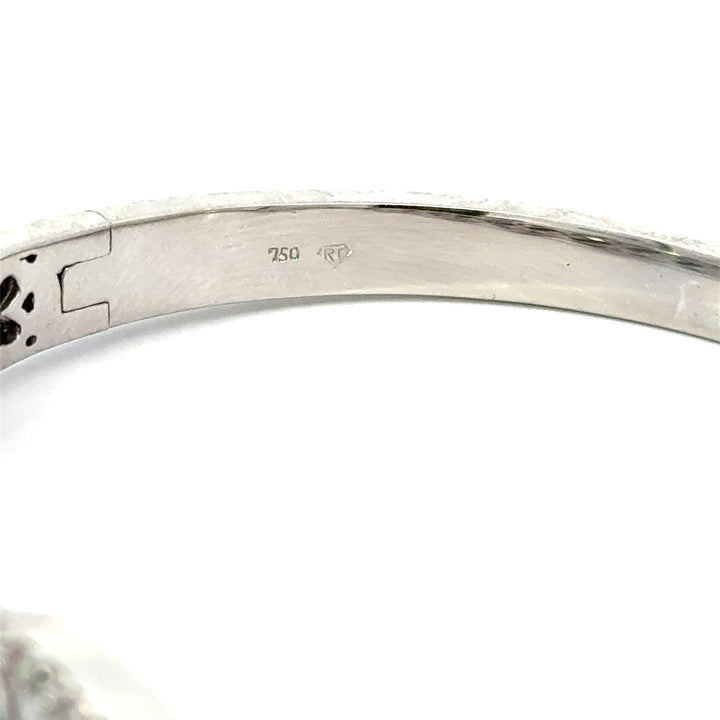 Designer 7.80cttw. Diamond 18K White Gold Bangle