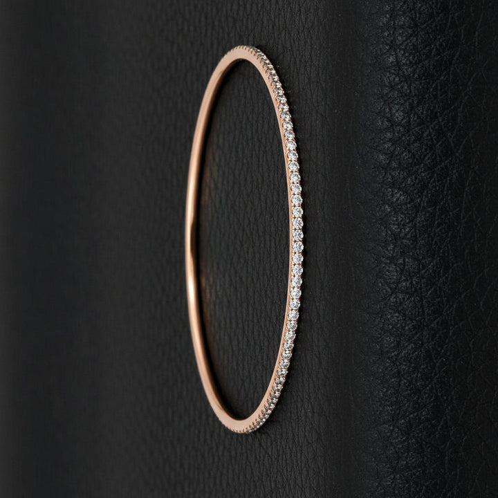 2.51cttw Diamond 18K Rose Gold Slip on Bangle