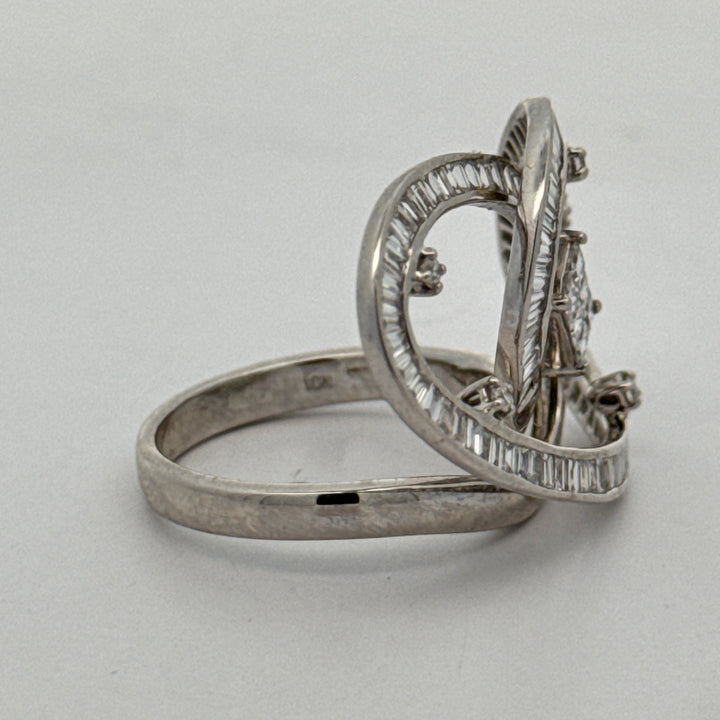 Designer Diamond Swirl 18K White Gold Ring
