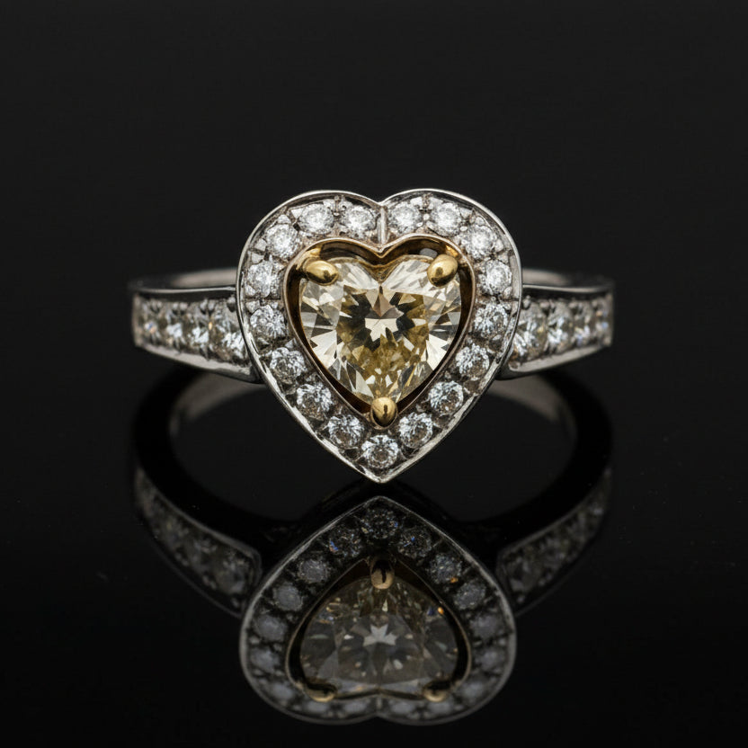 Yellow and White Diamond 14K/18K Gold Ring