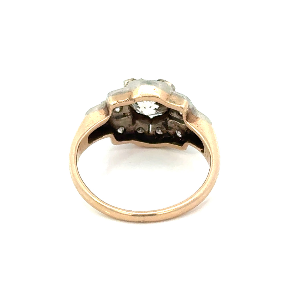 Art Deco 1920's Diamond, 14K White Gold and Platinum Ring