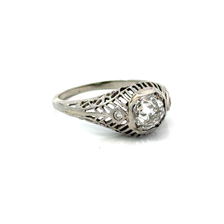 Art Deco 1920's Diamond, 18K White Gold  Ring