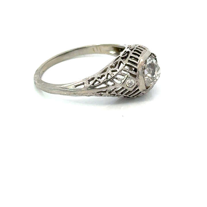 Art Deco 1920's Diamond, 18K White Gold  Ring