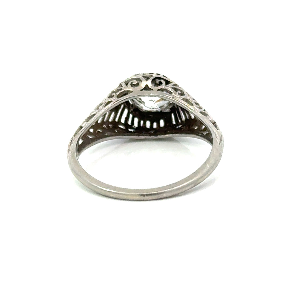 Art Deco 1920's Diamond, 18K White Gold  Ring