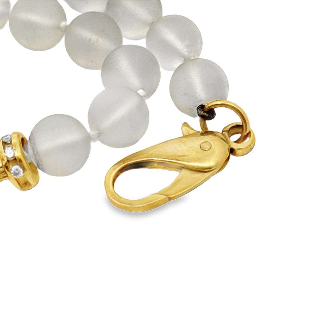 Italian Diamond, Ruby, Amethyst, Rock Crystal 18K Yellow Gold Necklace