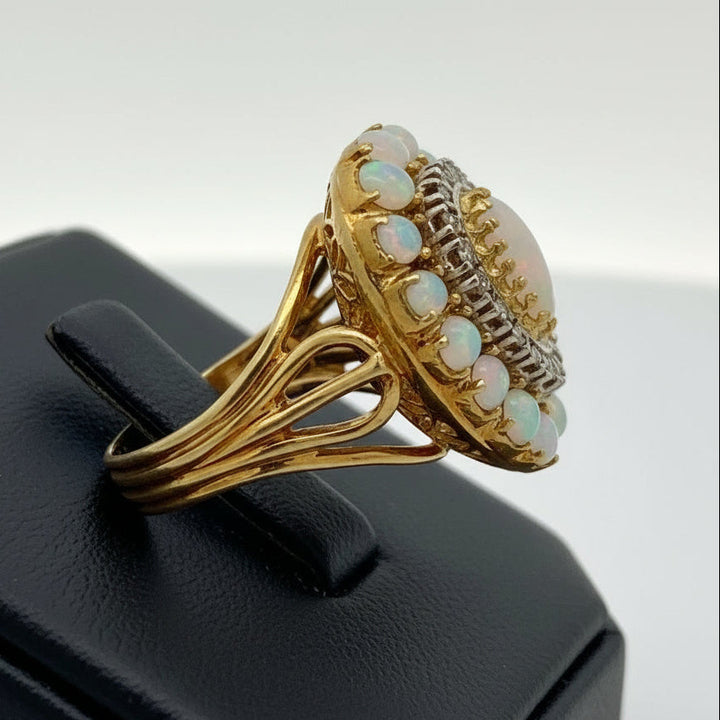 Opal and Diamond 18K Yellow/White Gold Ring