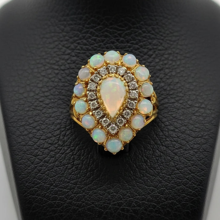 Opal and Diamond 18K Yellow/White Gold Ring