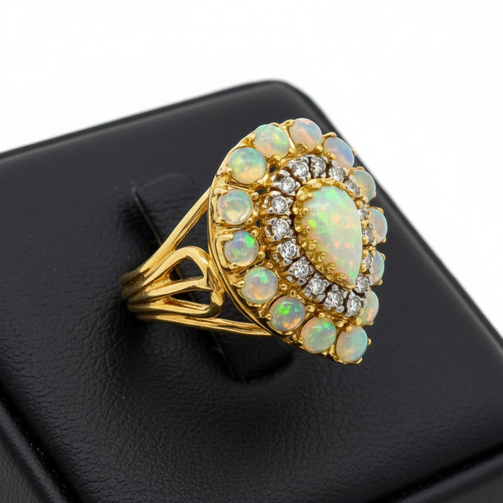 Opal and Diamond 18K Yellow/White Gold Ring