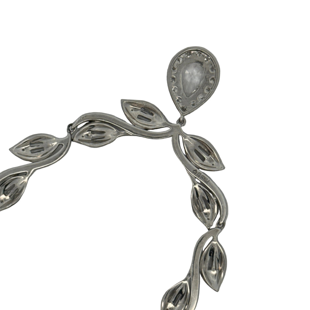 Modern Diamond and Platinum/18Kt White Gold Necklace