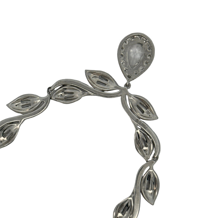 Modern Diamond and Platinum/18Kt White Gold Necklace