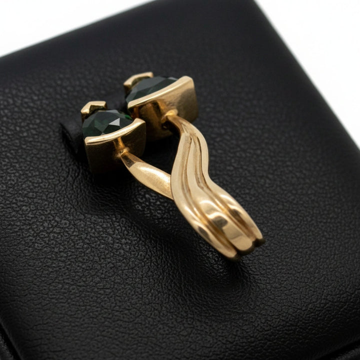 Desginer Green Tourmaline 14K Yellow Gold Pendant