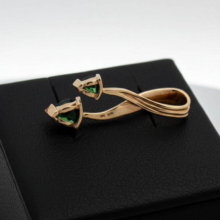 Desginer Green Tourmaline 14K Yellow Gold Pendant