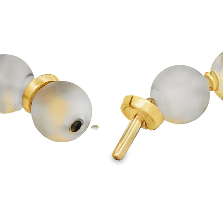 Designer Italian Roberto Paolini Diamonds and Rock Crystal 18Kt Yellow Gold Necklace