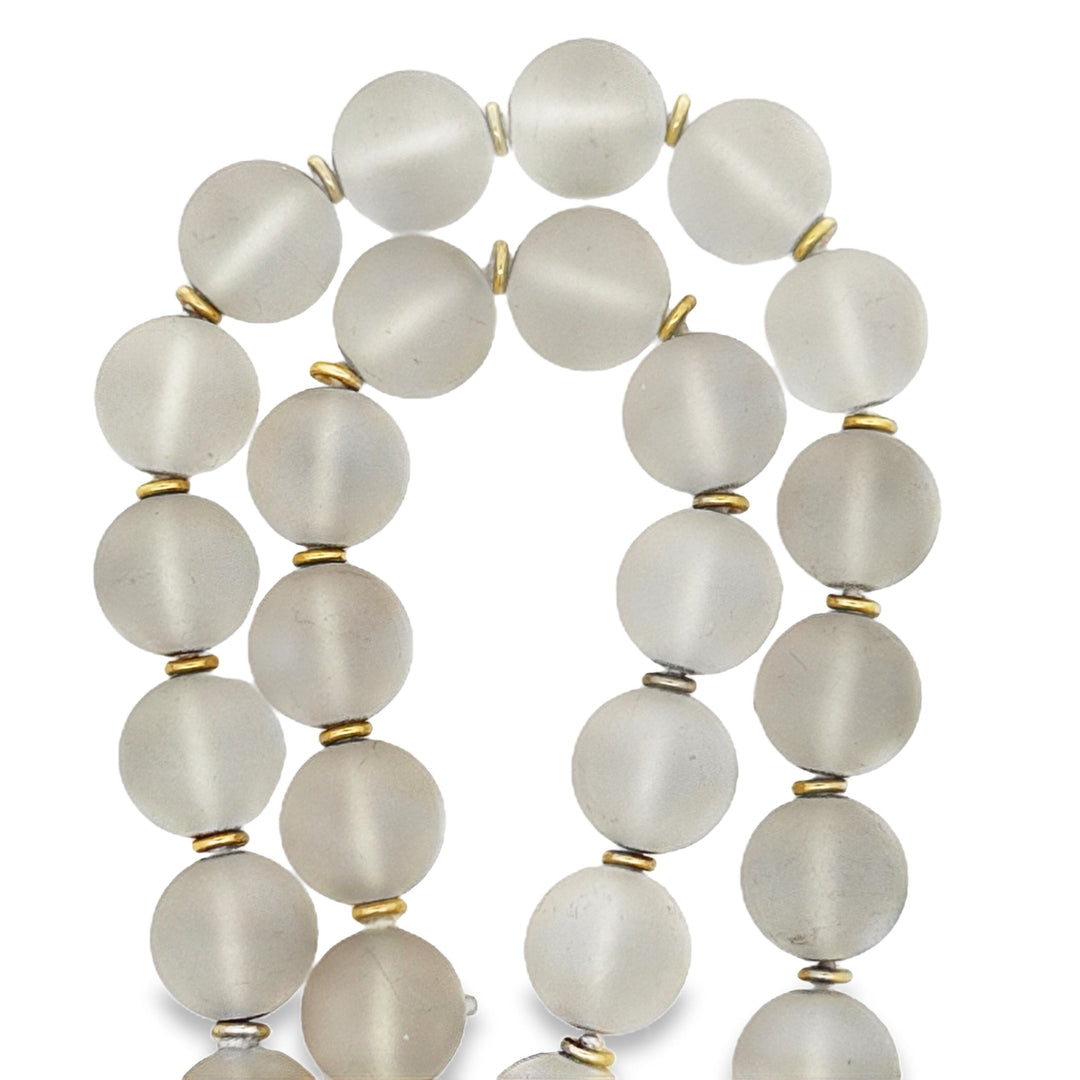 Designer Italian Roberto Paolini Diamonds and Rock Crystal 18Kt Yellow Gold Necklace