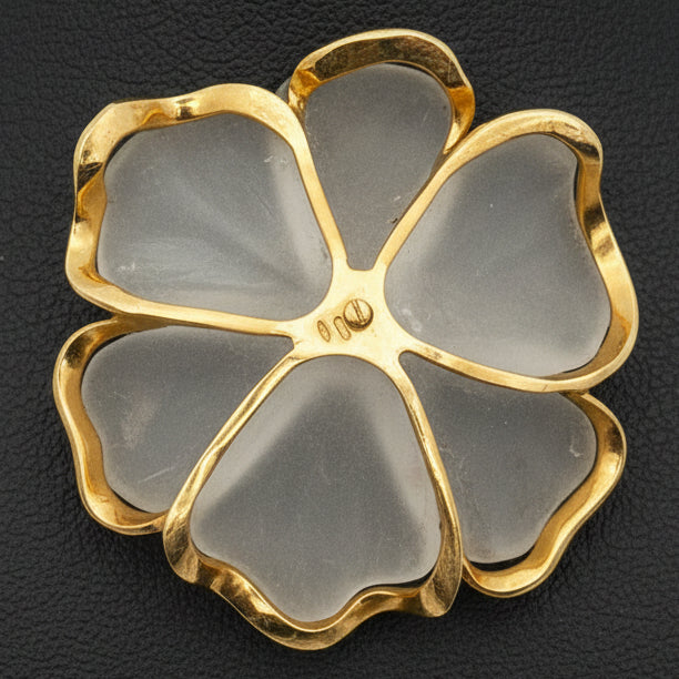 Designer Italian Roberto Paolini Diamonds and Rock Crystal 18Kt Yellow Gold Necklace